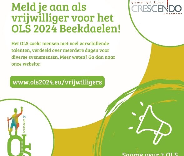 OLS Steun Gemengd Koor Crescendo als vrijwilliger bij het OLS 2024