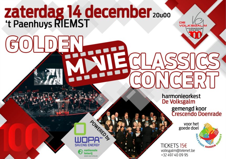 Flyer concert Concert Golden Movie Classics Riemst